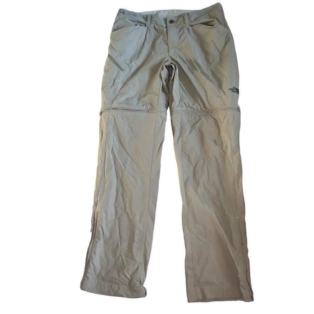 THE NORTH FACE MEN Size 32 TAN NYLON CONVERTIBLE ZIP OFF SHORTS / PANTS
